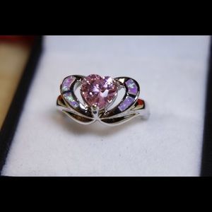 Gorgeous 925 Sterling Silver Pink Opal Ring!
